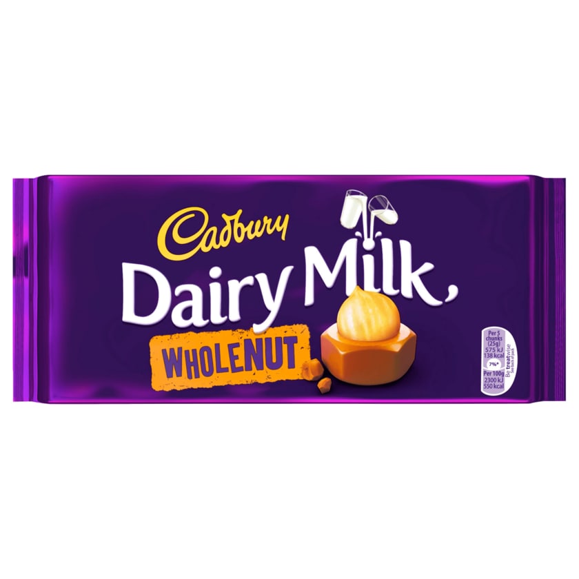 Cadbury Dairy Milk Wholenut Schokolade 200g